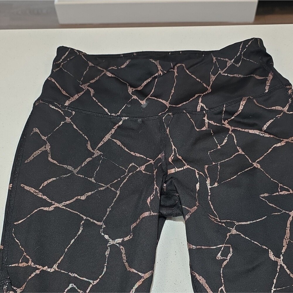 Avia Women's Black Pink Abstract Print Pull-On Active Leggings Size S - Picture 2 of 8